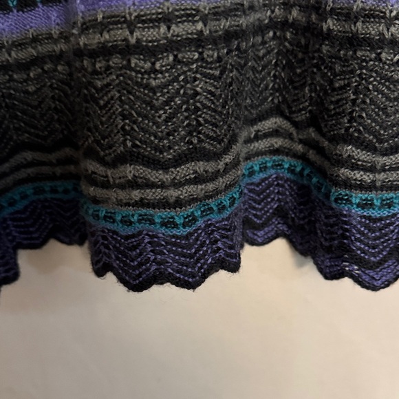 Free People Knit Striped Mini Dress, Size M, Color Black/Purple/Gray/Blue/Teal - Picture 4 of 10